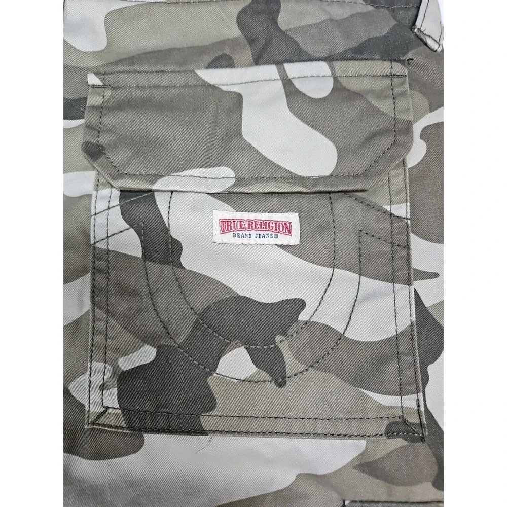 True Religion Womens Camo‎ Cargo Straight Leg Pants Size 29 NWT